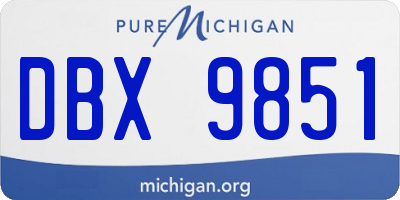 MI license plate DBX9851