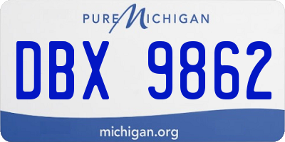 MI license plate DBX9862