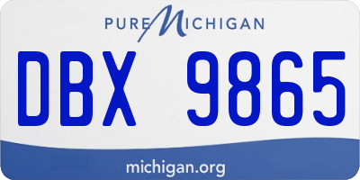 MI license plate DBX9865