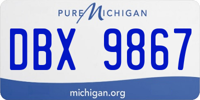 MI license plate DBX9867