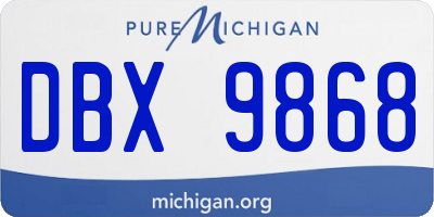 MI license plate DBX9868