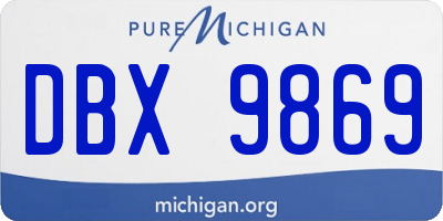 MI license plate DBX9869