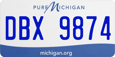 MI license plate DBX9874