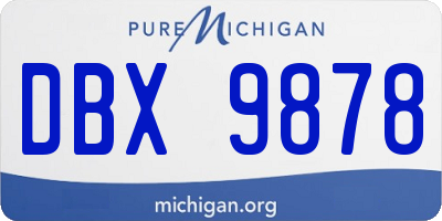 MI license plate DBX9878