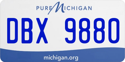 MI license plate DBX9880