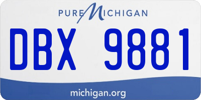 MI license plate DBX9881