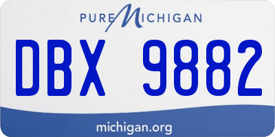 MI license plate DBX9882