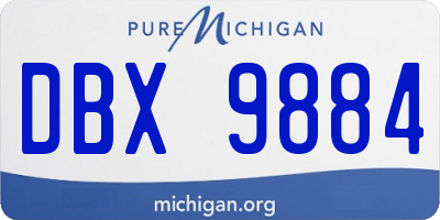 MI license plate DBX9884