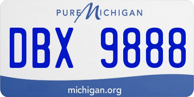 MI license plate DBX9888