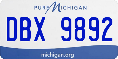 MI license plate DBX9892