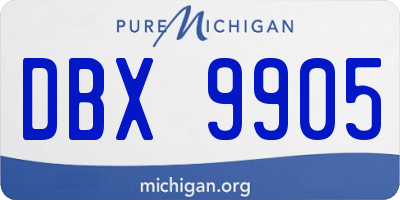 MI license plate DBX9905