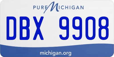 MI license plate DBX9908