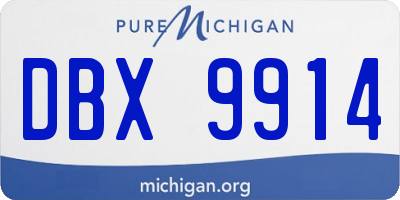MI license plate DBX9914