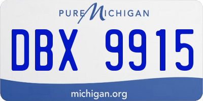 MI license plate DBX9915