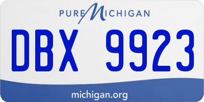 MI license plate DBX9923