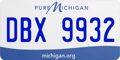 MI license plate DBX9932