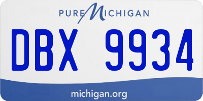MI license plate DBX9934