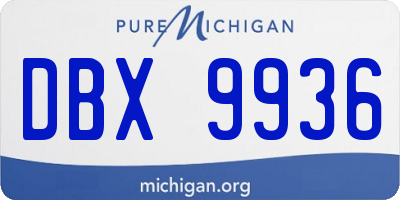 MI license plate DBX9936
