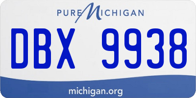 MI license plate DBX9938