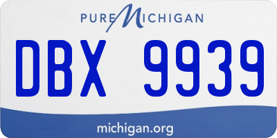 MI license plate DBX9939