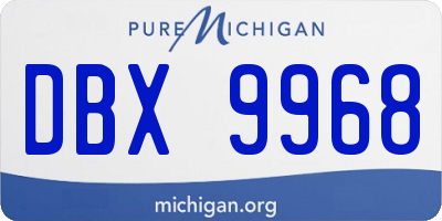 MI license plate DBX9968