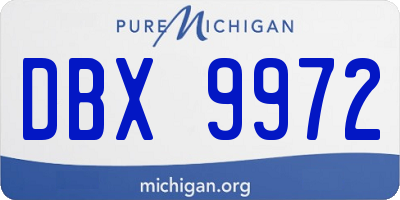 MI license plate DBX9972