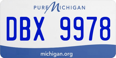 MI license plate DBX9978