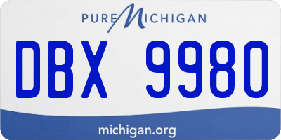 MI license plate DBX9980