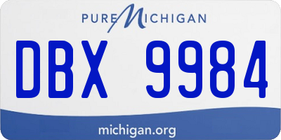 MI license plate DBX9984