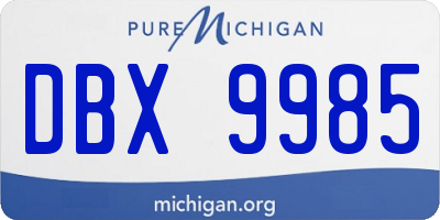 MI license plate DBX9985