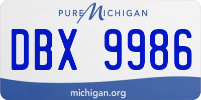 MI license plate DBX9986