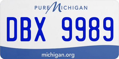MI license plate DBX9989