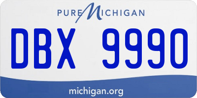 MI license plate DBX9990