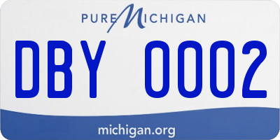 MI license plate DBY0002