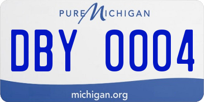 MI license plate DBY0004