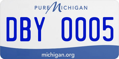 MI license plate DBY0005