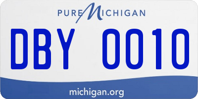 MI license plate DBY0010