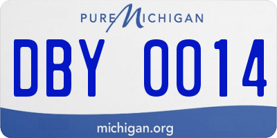 MI license plate DBY0014