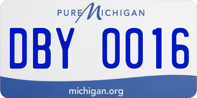 MI license plate DBY0016