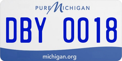 MI license plate DBY0018