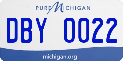 MI license plate DBY0022