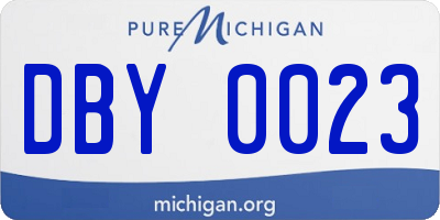 MI license plate DBY0023