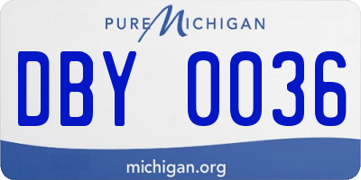 MI license plate DBY0036