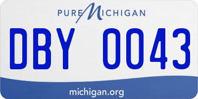 MI license plate DBY0043