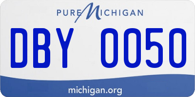 MI license plate DBY0050