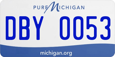 MI license plate DBY0053