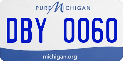 MI license plate DBY0060