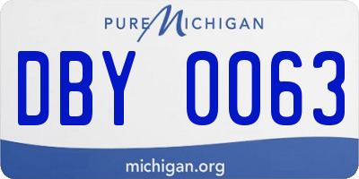 MI license plate DBY0063