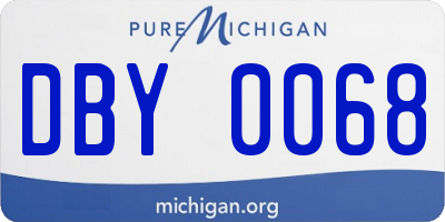 MI license plate DBY0068