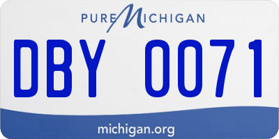 MI license plate DBY0071